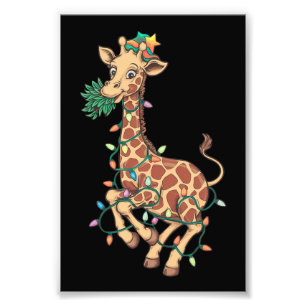 Funny Julgran Giraffe Älskare Gift Kärlek Fototryck