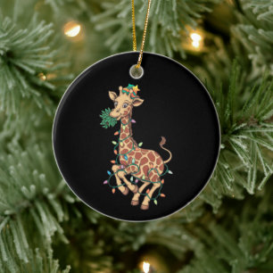Funny Julgran Giraffe Älskare Gift Kärlek Julgransprydnad Keramik