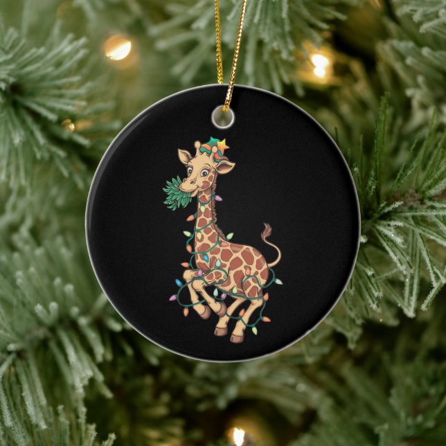 Funny Julgran Giraffe Älskare Gift Kärlek Julgransprydnad Keramik (Träd)