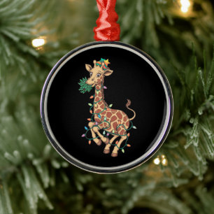 Funny Julgran Giraffe Älskare Gift Kärlek Julgransprydnad Metall