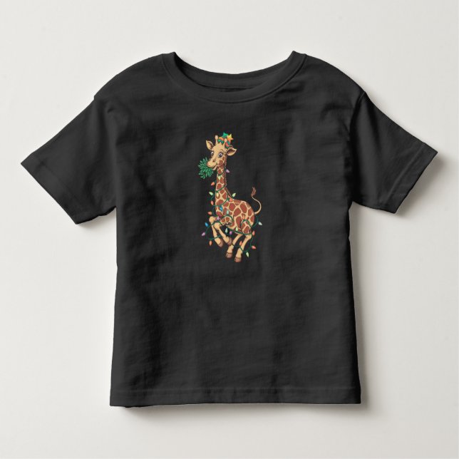 Funny Julgran Giraffe Älskare Gift Kärlek T Shirt (Framsida)