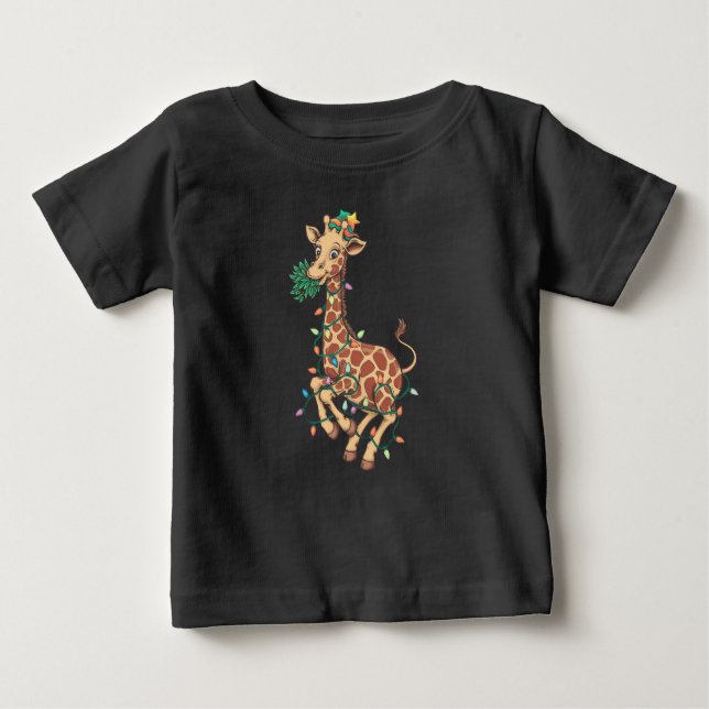 Funny Julgran Giraffe Älskare Gift Kärlek T Shirt (Framsida)