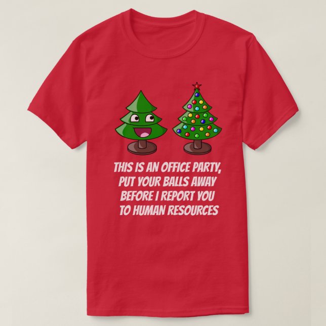 Funny Julgran - Office Party T Shirt (Design framsida)