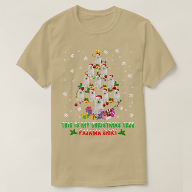 Funny Julgran Santa Samoyed Hund älskare Gifts T Shirt (Design framsida)