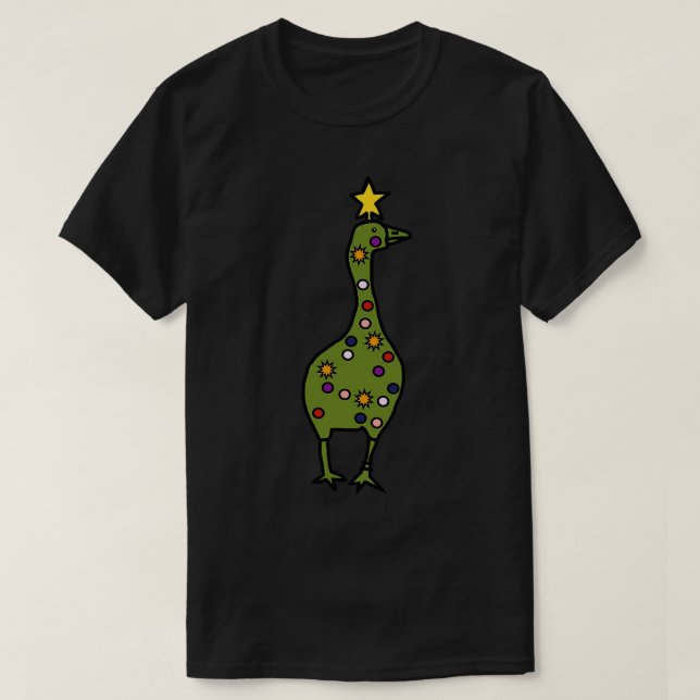 Funny Julgran-spelgäss T Shirt (Design framsida)