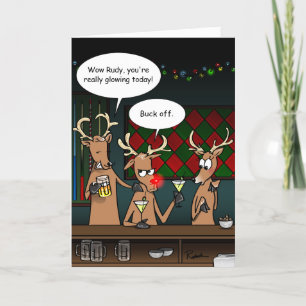 Funny Julhälsningar Jul Rudolph-kort Helgkort