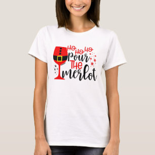 Funny juljul Julafton Helgdag Vin Party T-Sh T Shirt