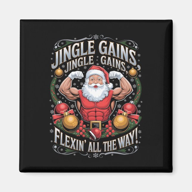Funny juljultomte - verkstad Motivational Fle Magnet (Framsidan)