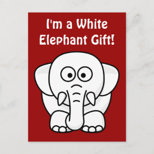 Funny Julklapp: Real White Elephant Gift! Helg Vykort