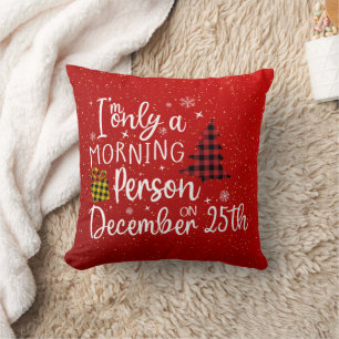 Funny julmorgon Person Red Helgdag Kudde
