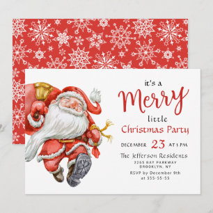 Funny Jultomten God jul Little Party Inbjudningar