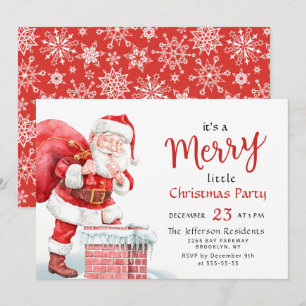 Funny Jultomten God jul Little Party Inbjudningar
