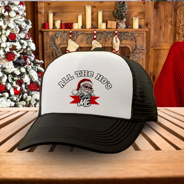 Funny Jultomten Ho Ho Ho Dirty Joke jul jul Keps (Funny Santa Claus Ho Ho Ho Dirty Joke Christmas Trucker Hat)