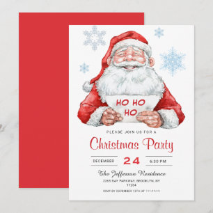 Funny Jultomten Ho Ho Ho Helgdag jul Party Inbjudningar