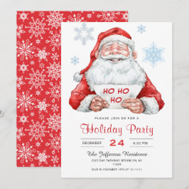 Funny Jultomten Ho Ho Ho Helgdag jul Party Inbjudningar