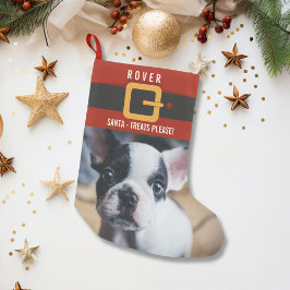 Funny Jultomten Hund Photo och Namn Personlig Liten Julstrumpa