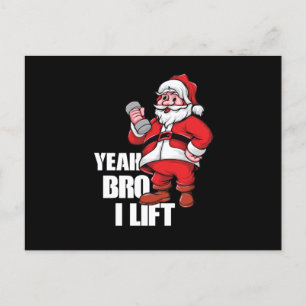 Funny Jultomten Ja Bro Hiss Workout Exercise Helg Vykort