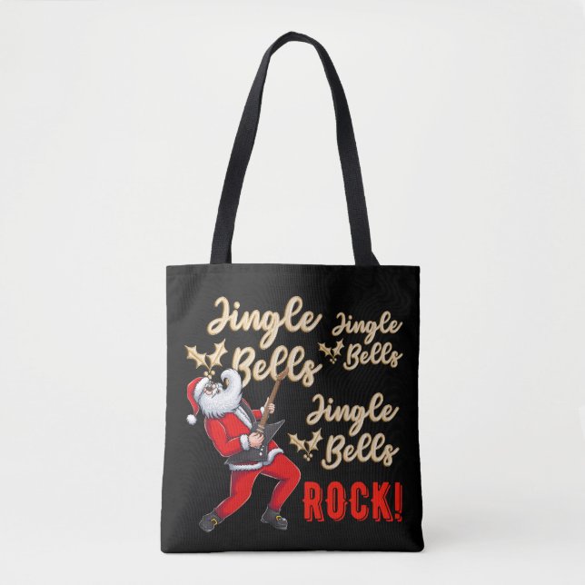 Funny Jultomten Jingle Bell Sten jul Tygkasse (Framsida)