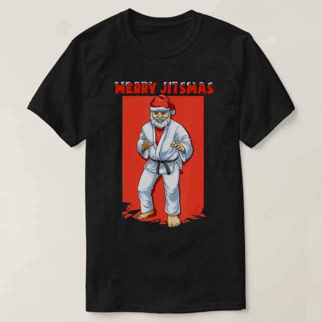 Funny Jultomten-jul - Brasilien Jiu Jitsu T Shirt (Design framsida)
