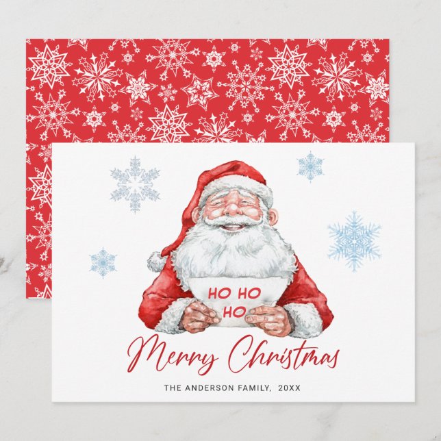 Funny Jultomten jul Hälsning Julkort (Fram/baksida)