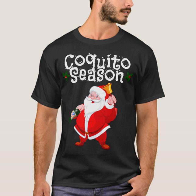 Funny Jultomten jul Puerto Rican Coquito S T Shirt (Framsida)