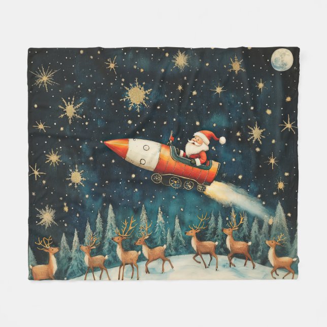 Funny jultomten Kväll Fleece Blanket (Framsidan (Horisontell))