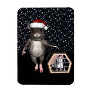 Funny Jultomten Mouse Magnet