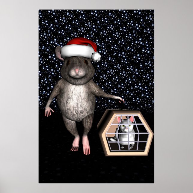 Funny Jultomten Mouse Poster (Framsidan)