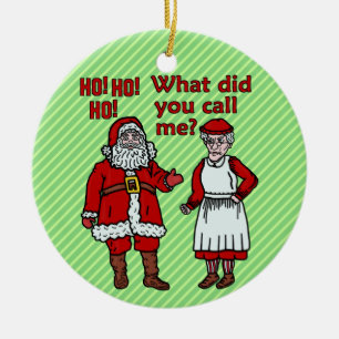 Funny Jultomten och Mrs. Jul Julgransprydnad Keramik
