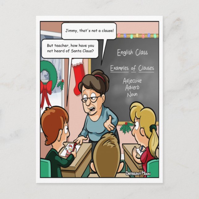 Funny Jultomten Pun julvykort Vykort (Framsida)