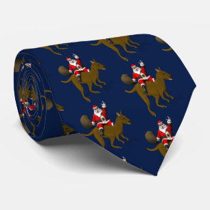 Funny Jultomten Riding on Kangaroo Slips