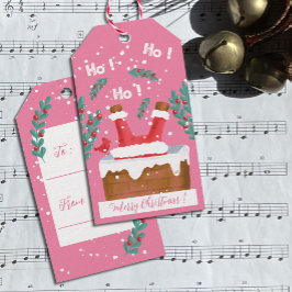 Funny Jultomten Rosa Juletiketter Presentetikett
