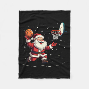 Funny Jultomten spelar Basketball Merry Christm Fleecefilt