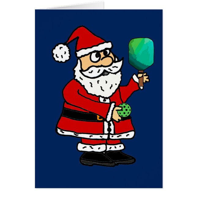 Funny Jultomten spelar Pickleball-jul Hälsningskort (Framsidan)