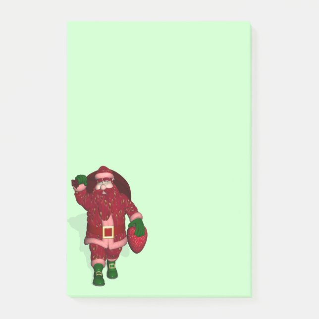 Funny Jultomten Strawberry Farmer Post-it Block (Framsida)