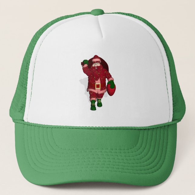 Funny Jultomten Strawberry Farmer Truckerkeps (Framsida)