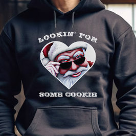 Funny Jultomten Tittar för Cookie-jul Hoodie
