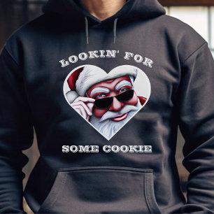 Funny Jultomten Tittar för Cookie-jul Hoodie
