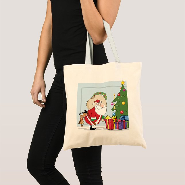 Funny Jultomten Tote Bag Tygkasse (Skapare uppladdad)