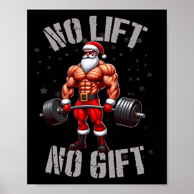 Funny Jultomten viktningslyftning nr Hiss nr Gift  Poster (Framsidan)