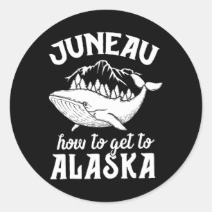 Funny Juneau Alaska Joke Pun Cruise Family Vacatio Runt Klistermärke