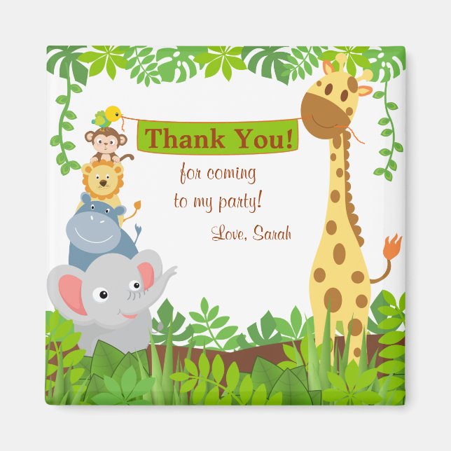 Funny Jungle Animals Tack Magnet (Framsidan)