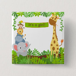 Funny Jungle Baby djur Button Knapp