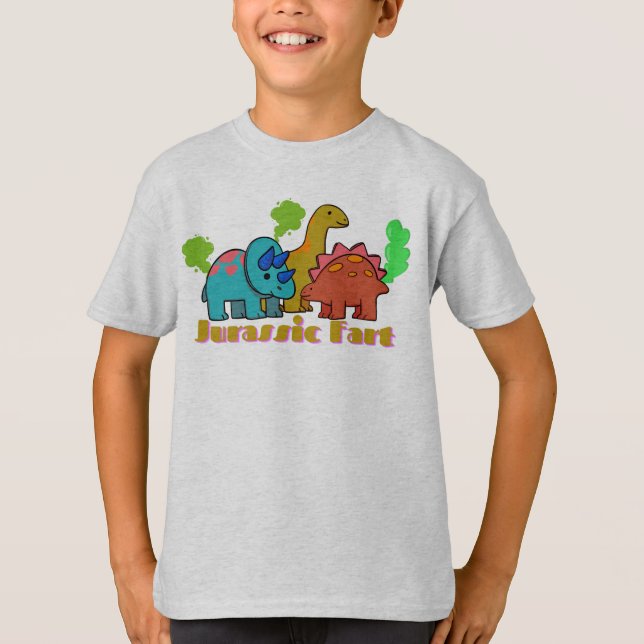 Funny Jurassic Fart T Shirt (Framsida)