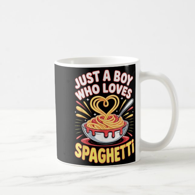 Funny Just A Boy Who Loves Spaghetti  Kaffemugg (Höger)