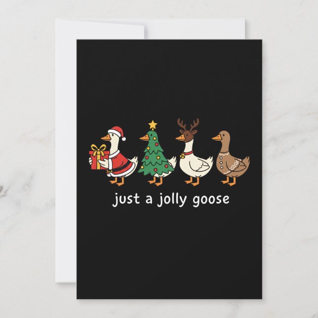 Funny "Just a Jolly Goose" Cute Cartoon Christmas  Julkort (Framsida)