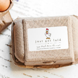 Funny Just Got Laid Farm Coop Egg Carton Label Fraktsedel