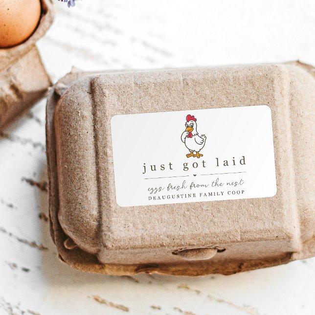Funny Just Got Laid Farm Coop Egg Carton Label Fraktsedel (Skapare uppladdad)