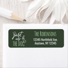 Funny Just Us & The Dog Dark Green Returadress Etikett