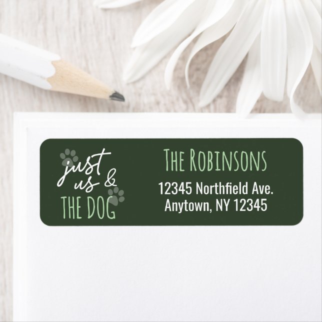 Funny Just Us & The Dog Dark Green Returadress Etikett (Insitu)